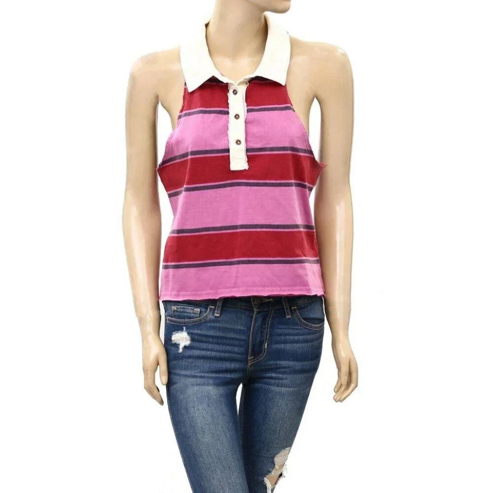 Free People We The Free Walking On Sunshine Tee Blouse Top Striped S NWT